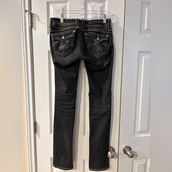 Rock Revival Denim - Rock Revival Women's Black Wash Sasha Straight Leg Jeans Size 26
